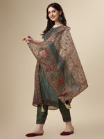 Thumbnail for Printed & Hand Embroidered Kurta With Pant And Printed Dupatta Set, Multicolor - Hiral Fashion - Distacart
