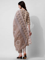 Thumbnail for Printed Brown Kurta Pant & Dupatta Set, Multicolor - Hiral Fashion - Distacart