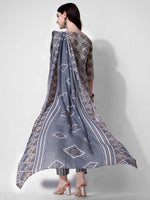 Thumbnail for Printed Blue Kurta Pant & Dupatta Set, Multicolor - Hiral Fashion - Distacart