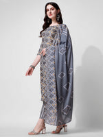 Thumbnail for Printed Blue Kurta Pant & Dupatta Set, Multicolor - Hiral Fashion - Distacart