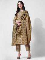 Thumbnail for Printed Green Kurta Pant & Dupatta Set, Multicolor - Hiral Fashion - Distacart