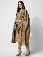 Thumbnail for Printed Green Kurta Pant & Dupatta Set, Multicolor - Hiral Fashion - Distacart