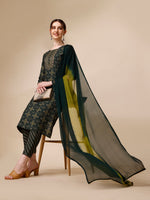 Thumbnail for Ethnic Motif & Embroidered Kurta With Pant & Dupatta Set, Multicolor - Hiral Fashion - Distacart