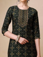 Thumbnail for Ethnic Motif & Embroidered Kurta With Pant & Dupatta Set, Multicolor - Hiral Fashion - Distacart
