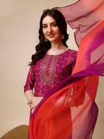 Thumbnail for Ethnic Motif & Embroidered Kurta With Pant & Dupatta Set, Multicolor - Hiral Fashion - Dista