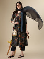 Thumbnail for Alia Cut Kurta With Pant And Dupatta, Multicolor - Hiral Fashion - Distacart