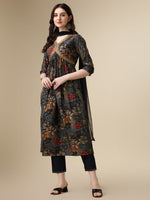 Thumbnail for Alia Cut Kurta With Pant And Dupatta, Multicolor - Hiral Fashion - Distacart