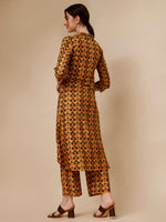 Thumbnail for Placement Embroidered Chevron Printed Asymmetric Co-Ords, Multicolor - Hiral Fashion - Distacart