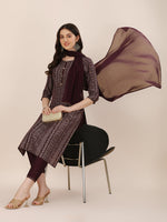 Thumbnail for Printed Kurta With Pant And Dupatta Set, Multicolor - Hiral Fashion - Distacart