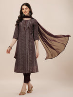 Thumbnail for Printed Kurta With Pant And Dupatta Set, Multicolor - Hiral Fashion - Distacart