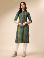 Thumbnail for Shibori Printed Front Buttoned Casual Wear Kurta, Multicolor - Hiral Fashion - Dista