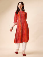 Thumbnail for Shibori Printed Front Buttoned Casual Wear Kurta, Multicolor - Hiral Fashion - Distacart