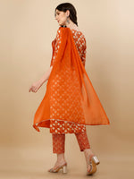 Thumbnail for Printed Kurta With Pant And Dupatta Set, Multicolor - Hiral Fashion - Distacart