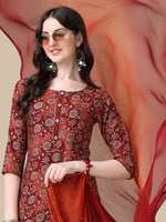 Thumbnail for Printed Kurta With Pant & Dupatta Set, Multicolor - Hiral Fashion - Distacart