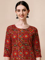 Thumbnail for Cotton Printed Kurta With Pant & Dupatta Set, Multicolor - Hiral Fashion - Distacart