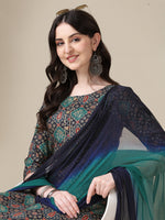 Thumbnail for Printed Kurta With Pant & Dupatta Set, Multicolor - Hiral Fashion - Distacart