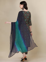 Thumbnail for Printed Kurta With Pant & Dupatta Set, Multicolor - Hiral Fashion - Distacart
