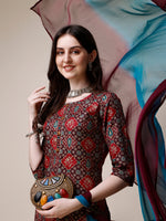 Thumbnail for Printed Kurta With Pant & Dupatta Set, Multicolor - Hiral Fashion - Distacart
