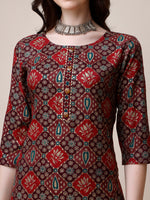 Thumbnail for Printed Kurta With Pant & Dupatta Set, Multicolor - Hiral Fashion - Distacart