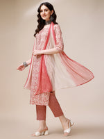 Thumbnail for Printed Kurta With Pant And Dupatta Set, Multicolor - Hiral Fashion - Distacart