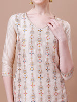 Thumbnail for Pure Muslin Banarasi Jacquard Kurta Trousers & Dupatta, Multicolor - Hiral Fashion - Distacart