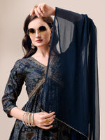 Thumbnail for Alia Cut Printed & Embroidered Kurta With Pant & Dupatta Set, Multicolor - Hiral Fashion - Distacart