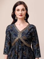 Thumbnail for Alia Cut Printed & Embroidered Kurta With Pant & Dupatta Set, Multicolor - Hiral Fashion - Distacart