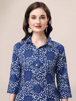 Thumbnail for Printed Collar Kurta With Pant Co-Ordset, Multicolor - Hiral Fashion - Distacart