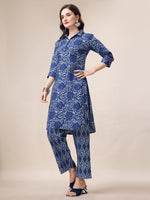 Thumbnail for Printed Collar Kurta With Pant Co-Ordset, Multicolor - Hiral Fashion - Distacart