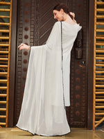 Thumbnail for Embroidered Kurta With Pant And Dupatta Set, Multicolor - Hiral Fashion - Distacart