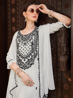 Thumbnail for Embroidered Kurta With Pant And Dupatta Set, Multicolor - Hiral Fashion - Distacart