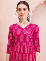 Thumbnail for Angarakha Style Anarkali Printed Kurta With Pant And Dupatta Set, Multicolor - Hiral Fashion - Distacart