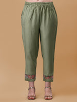 Thumbnail for Hand Embroidered Kurta With Pant & Organza Printed Dupatta, Multicolor - Hiral Fashion - Distacart