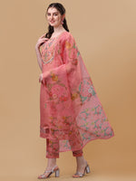 Thumbnail for Embroidered Kurta With Pant & Dupatta Set, Multicolor - Hiral Fashion - Distacart