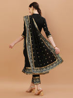 Thumbnail for Nyra Cut Foil Printed & Hand Embroidered Kurta With Pant & Dupatta, Multicolor - Hiral Fashion - Distacart