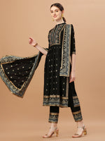 Thumbnail for Nyra Cut Foil Printed & Hand Embroidered Kurta With Pant & Dupatta, Multicolor - Hiral Fashion - Distacart