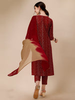Thumbnail for Bandhni Printed & Embroidered Kurta With Pant And Dupatta Set, Multicolor - Hiral Fashion - Distacart