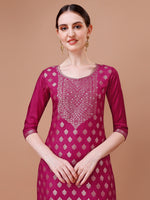 Thumbnail for Pure Muslin Jacquard Kurta With Pant And Dupatta Set Premium, Multicolor - Hiral Fashion - Distacart