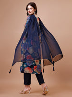 Thumbnail for Alia Cut Floral Printed & Embroidered Rayon Kurta With Pant & Dupatta, Multicolor - Hiral Fashion - Distacart
