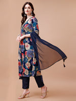 Thumbnail for Alia Cut Floral Printed & Embroidered Rayon Kurta With Pant & Dupatta, Multicolor - Hiral Fashion - Distacart