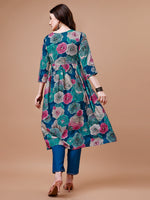 Thumbnail for Alia Cut Floral Printed & Embroidered Rayon Kurta With Pant & Dupatta, Multicolor - Hiral Fashion - Distacart