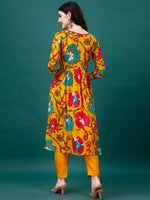 Thumbnail for Alia Cut Hand Embroidered & Printed Pure Chinon Kurta With Pant & Dupatta, Multicolor - Hiral Fashion - Distacart
