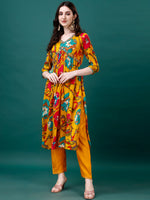 Thumbnail for Alia Cut Hand Embroidered & Printed Pure Chinon Kurta With Pant & Dupatta, Multicolor - Hiral Fashion - Distacart