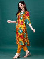 Thumbnail for Alia Cut Hand Embroidered & Printed Pure Chinon Kurta With Pant & Dupatta, Multicolor - Hiral Fashion - Distacart