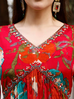 Thumbnail for Alia Cut Hand Embroidered & Floral Printed Kurta With Pant & Dupatta Premium, Multicolor - Hiral Fashion - Distacart
