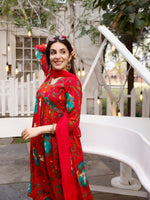 Thumbnail for Alia Cut Hand Embroidered & Floral Printed Kurta With Pant & Dupatta Premium, Multicolor - Hiral Fashion - Distacart