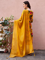 Thumbnail for Alia Cut Hand Embroidered & Floral Printed Kurta With Pant & Dupatta Premium, Multicolor - Hiral Fashion - Distacart