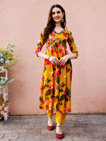 Thumbnail for Alia Cut Hand Embroidered & Floral Printed Kurta With Pant & Dupatta Premium, Multicolor - Hiral Fashion - Distacart
