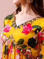 Thumbnail for Alia Cut Hand Embroidered & Floral Printed Kurta With Pant & Dupatta Premium, Multicolor - Hiral Fashion - Distacart