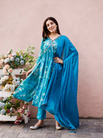 Thumbnail for Alia Cut Hand Embroidered & Floral Printed Kurta With Pant & Dupatta Premium, Multicolor - Hiral Fashion - Distacart